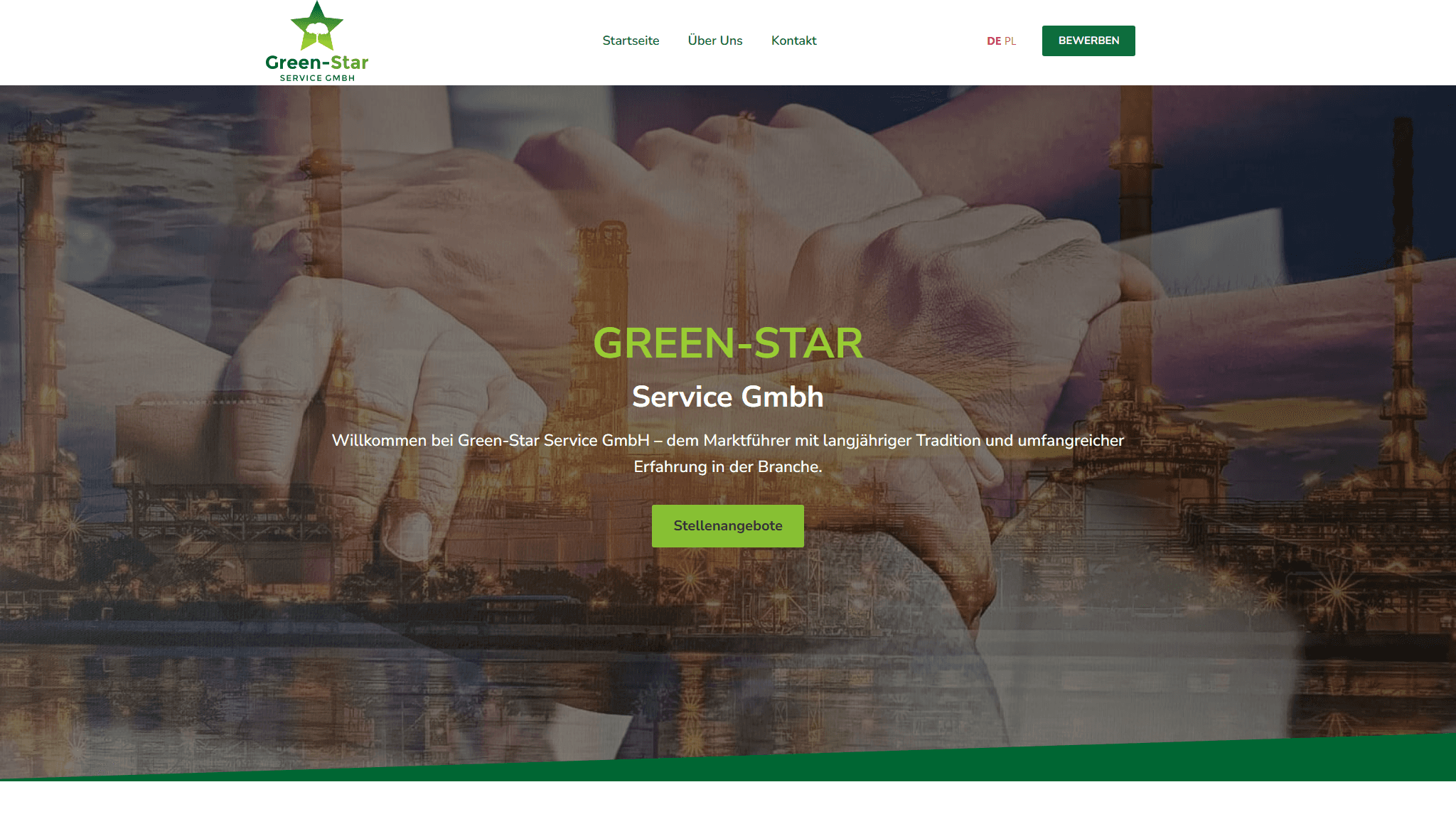 Greenstar Service website screenshot